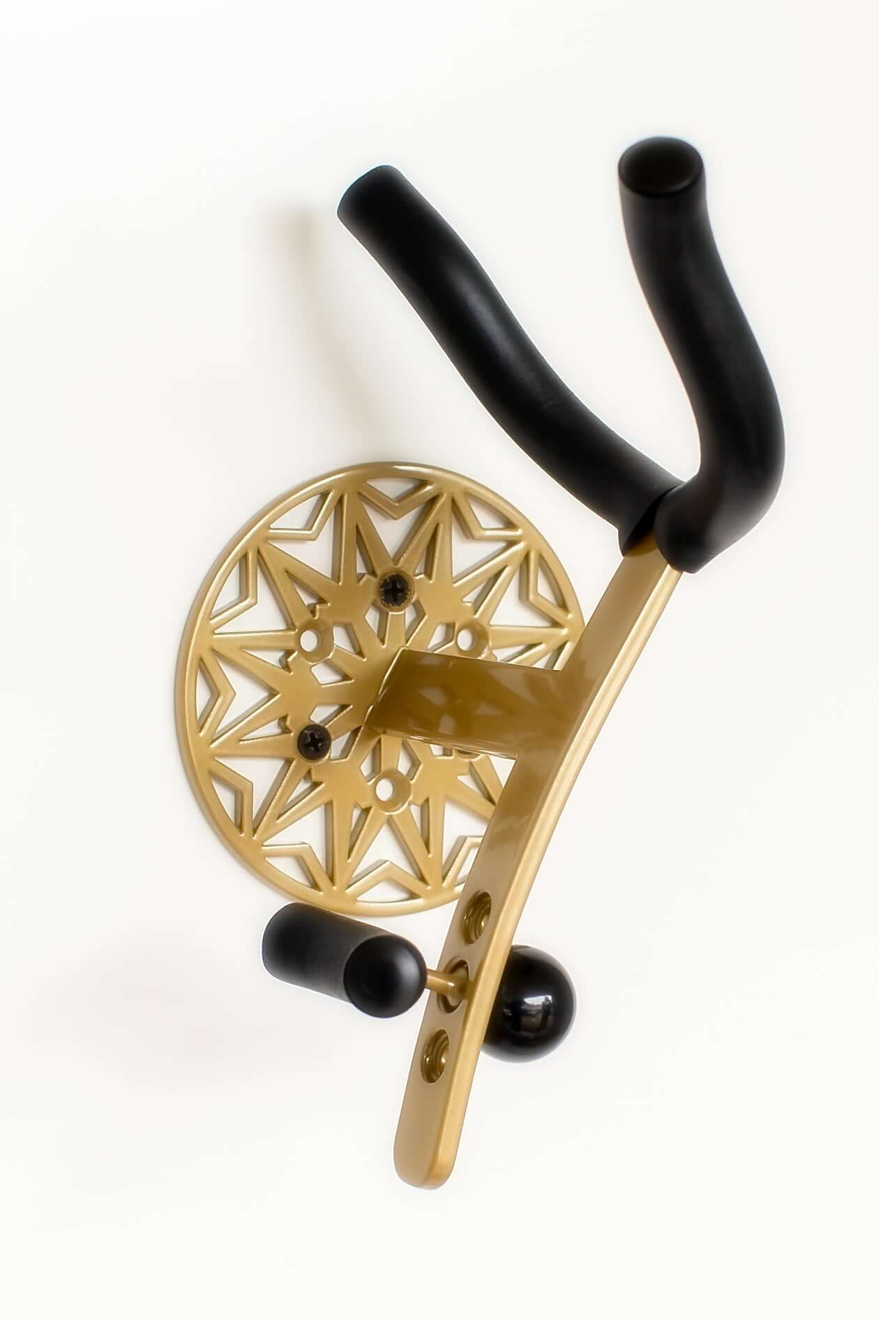 gold coated alto sax stand Samba angled view from left