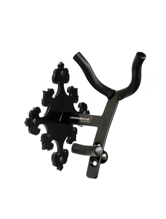 black steel saxophone wallmount product photo Locoparasaxo