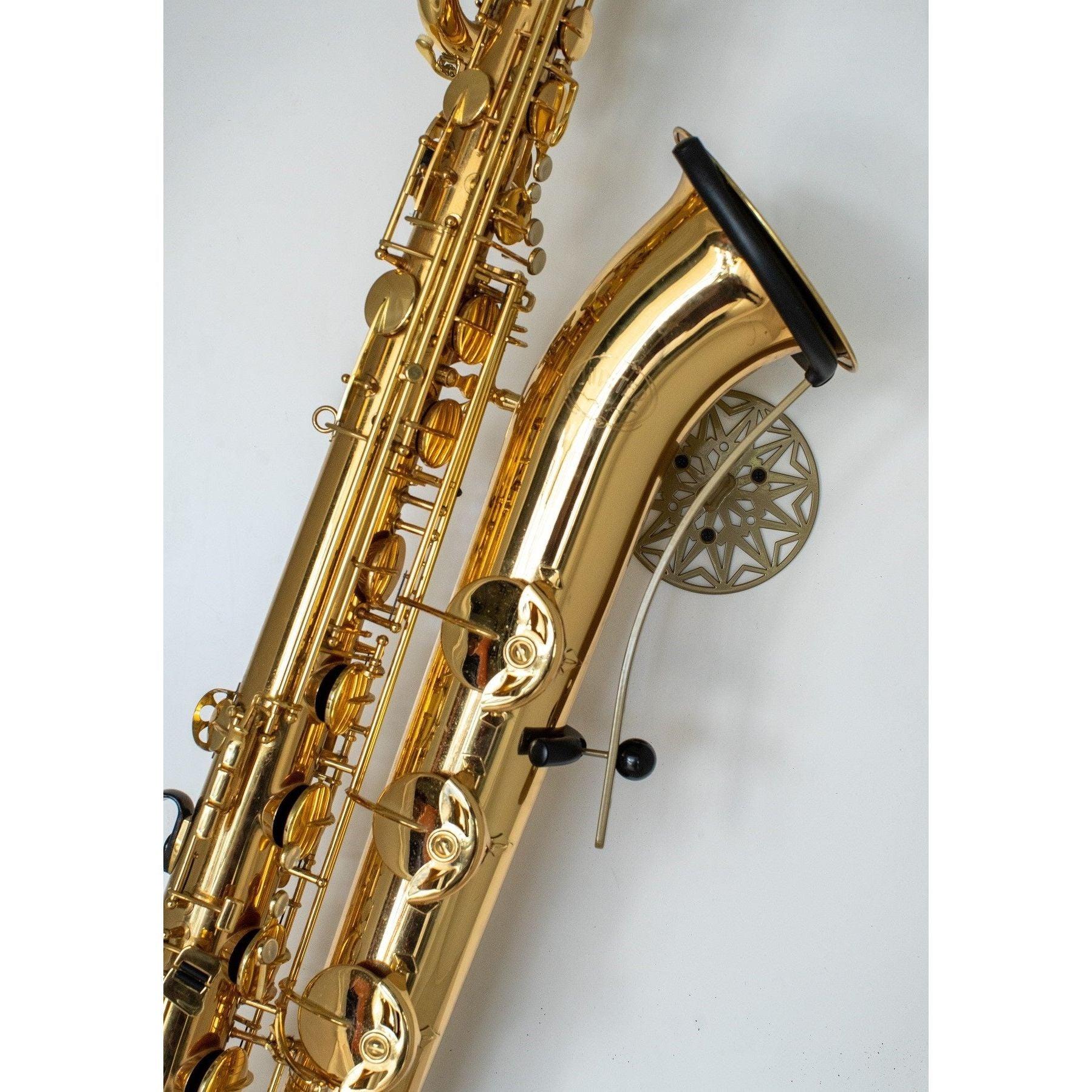  baritone saxophone in wallmount  Samba on white wall by Locoparasaxo.com