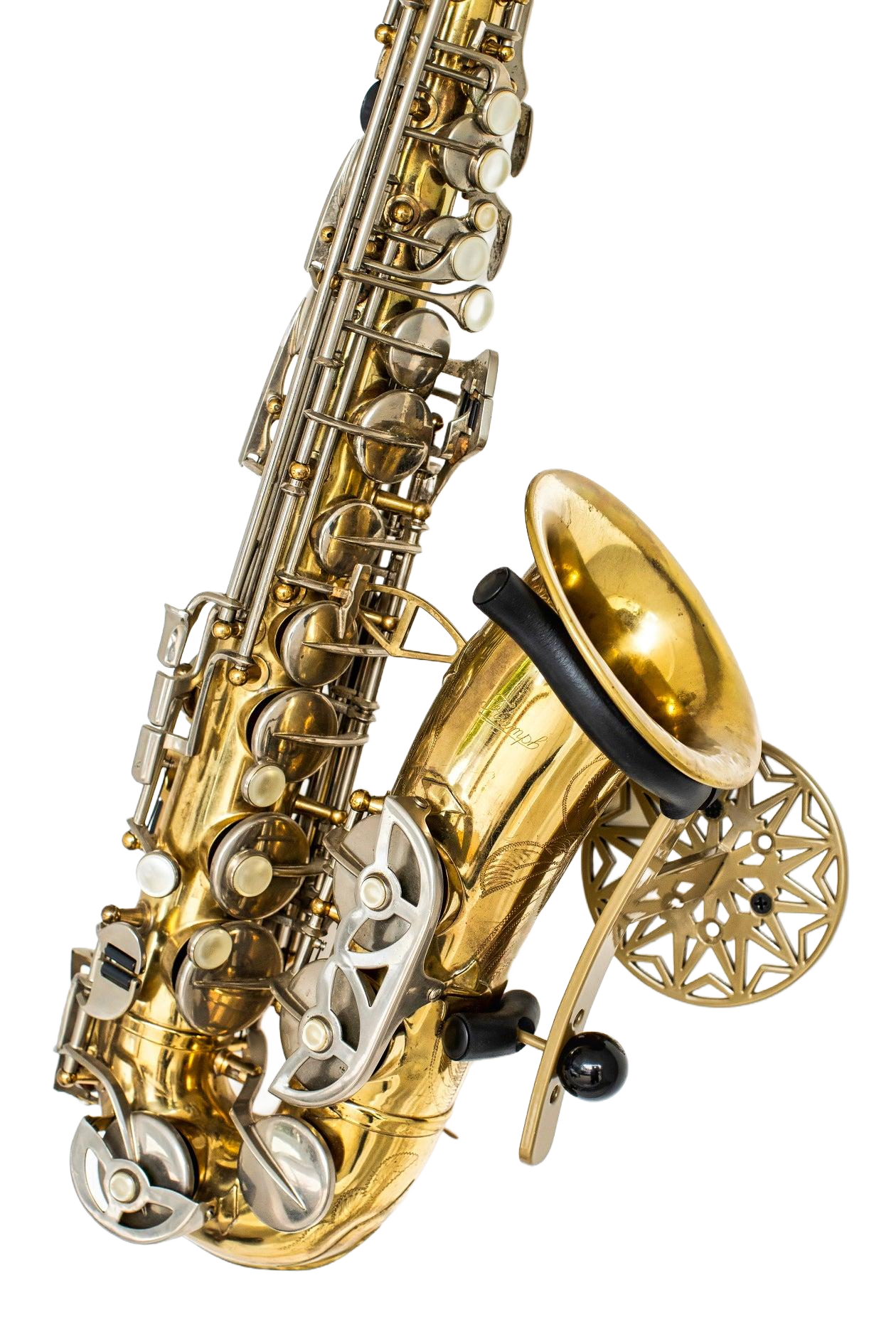 samba gold alto saxophone wallmount product photo Locoparasaxo 1