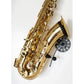 gold colored Selmer Mark 7 saxophone in wallmount Aztec on white wall by Locoparasaxo.com