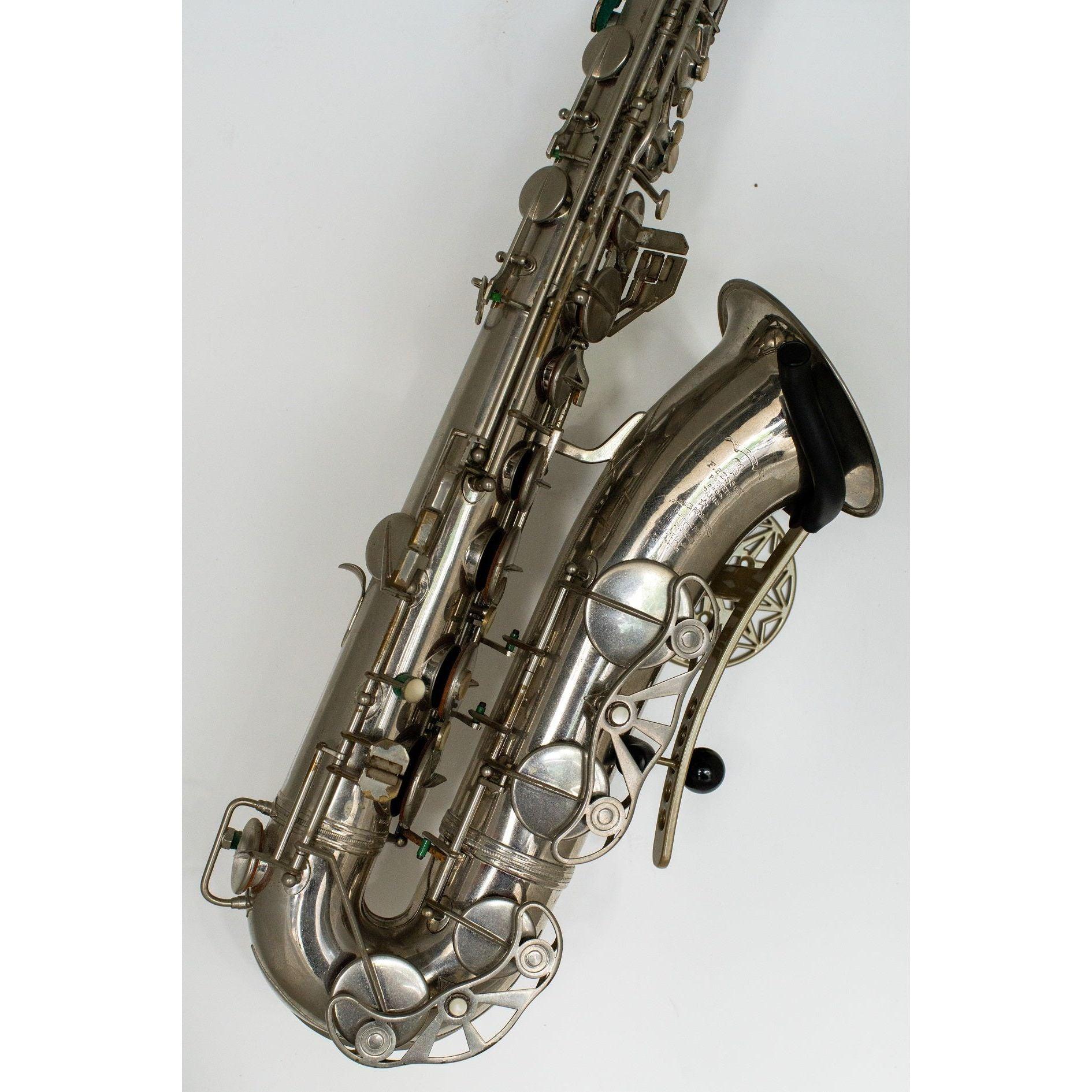silver tenor saxophone in Samba Bronze wallmount by Locoparasaxo.com