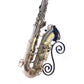 Besson tenor saxophone in wall-mounted stand "One Triick Pony" made by Locoparasaxo product picture on white background